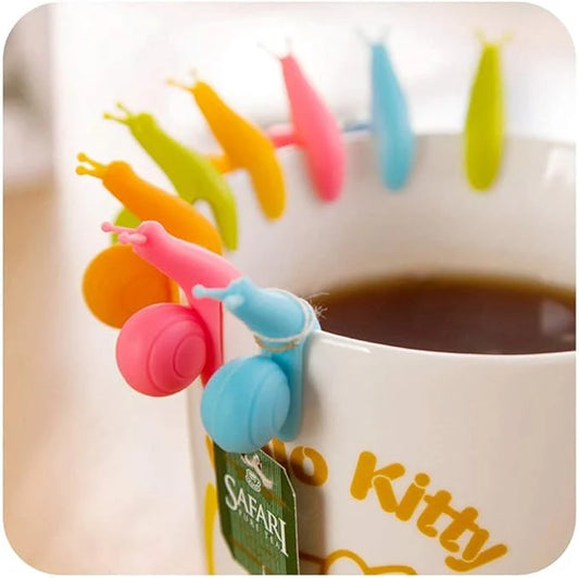 10pcs Cute Snail Shape Silicone Tea Bag Holder